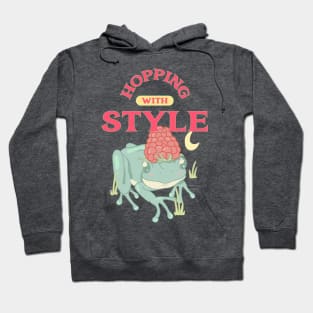 “Hopping With Style” Glamorous Frog Wearing Raspberry As A Hat Hoodie